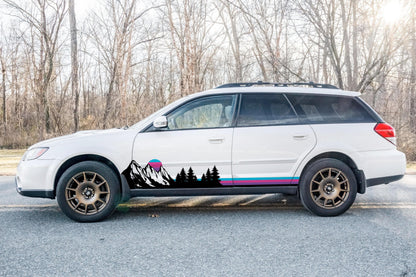 Mountain Forest Sunset Truck/Car Decal. Yellow, Orange, Red Color Scheme. #6811