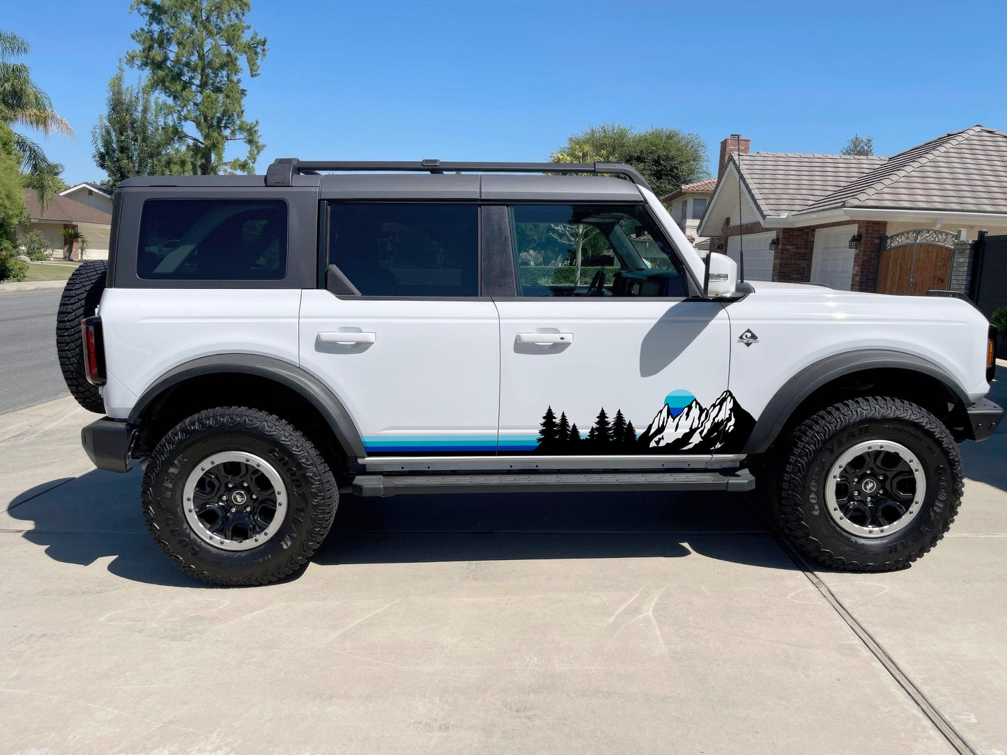 Mountain Forest Sunset Truck/Car Decal. Yellow, Orange, Red Color Scheme. #6811