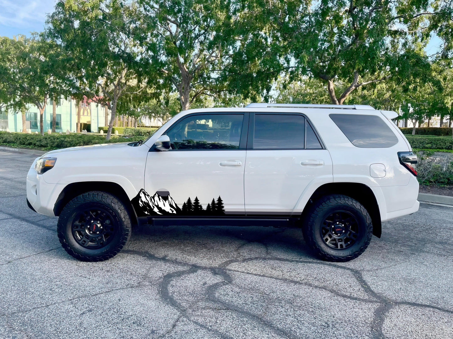 Mountain Forest Sunset Truck/Car Decal. Yellow, Orange, Red Color Scheme. #6811
