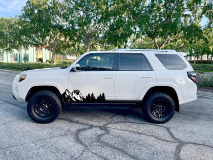 Mountain Forest Sunset Truck/Car Decal. Yellow, Orange, Red Color Scheme. #6811