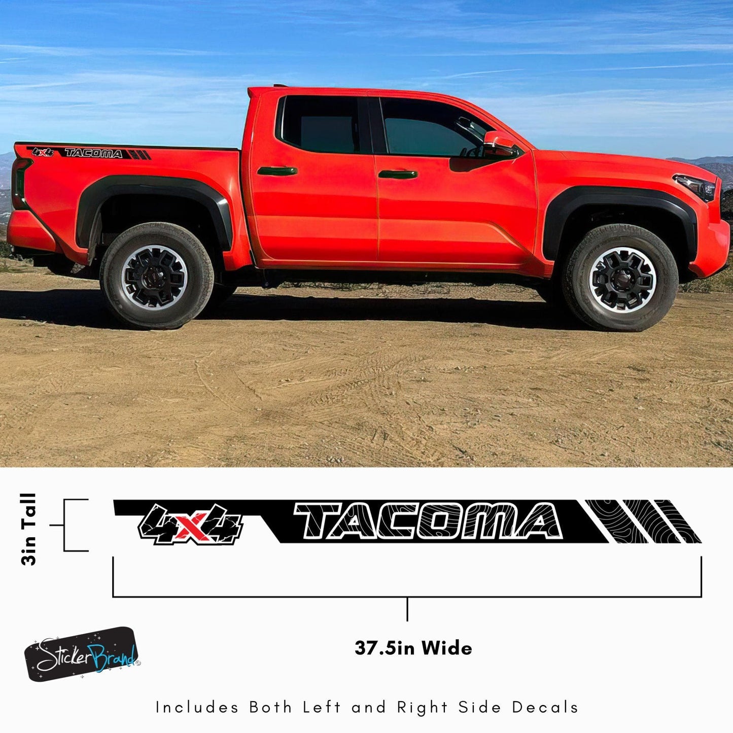 4X4 Tacoma Outlander Graphic Decal. Set of 2. #6815