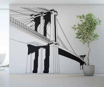 Brooklyn Bridge Wall Decal Sticker. New York City Wall Theme Decor. #6829