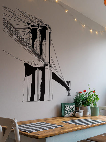 Brooklyn Bridge Wall Decal Sticker. New York City Wall Theme Decor. #6829