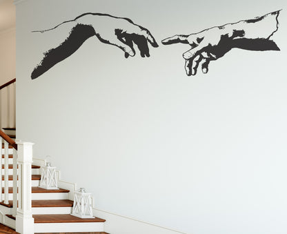 The Creation of Adam Vinyl Wall Decal Sticker. Michelangelo’s famous painting. Finger Touch. #682