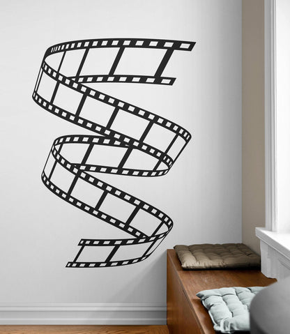 Swirling Film Strip Vinyl Wall Decal Sticker. Movie Theatre Theme Room Decor. #6830