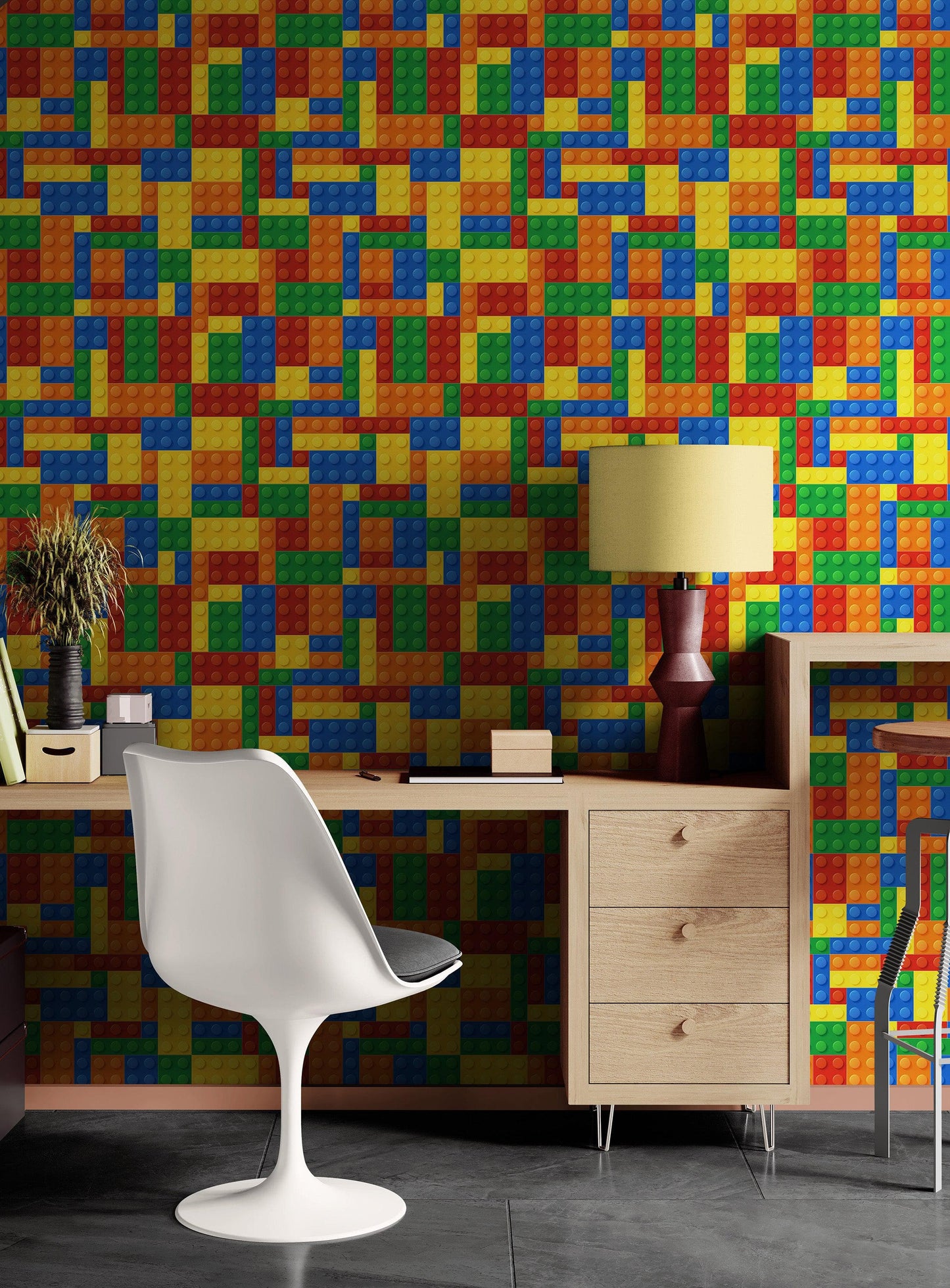 Colorful Lego Blocks Pattern Wallaper Mural. #6856