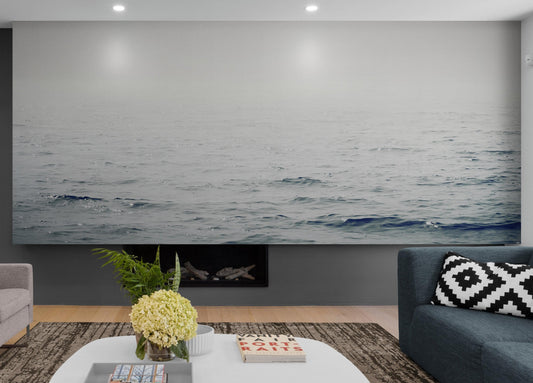 Serene Foggy Ocean Waves Wallpaper Mural. #6859