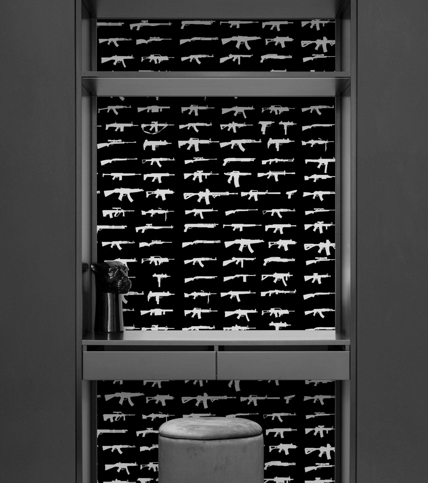 Gun Pattern Wall Mural. Urban Camo Wallpaper. #6860