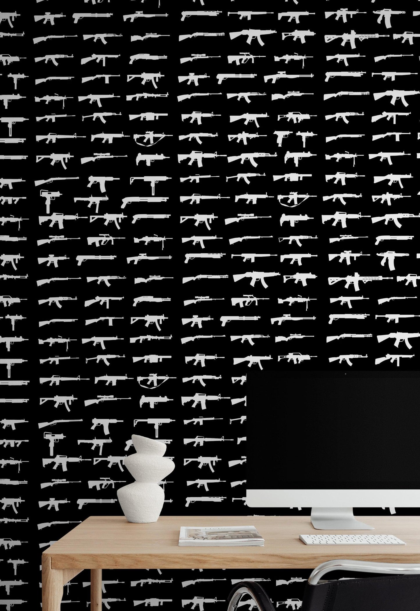 Gun Pattern Wall Mural. Urban Camo Wallpaper. #6860