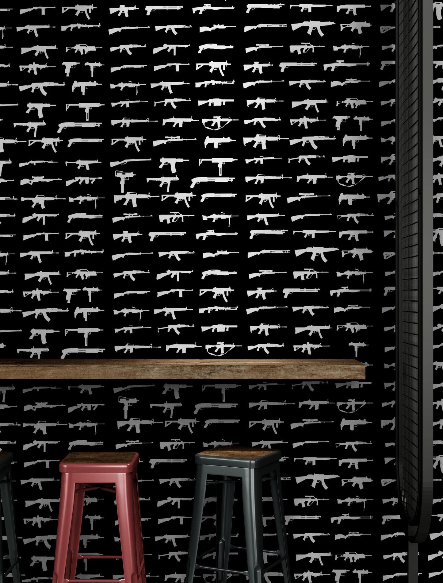 Gun Pattern Wall Mural. Urban Camo Wallpaper. #6860