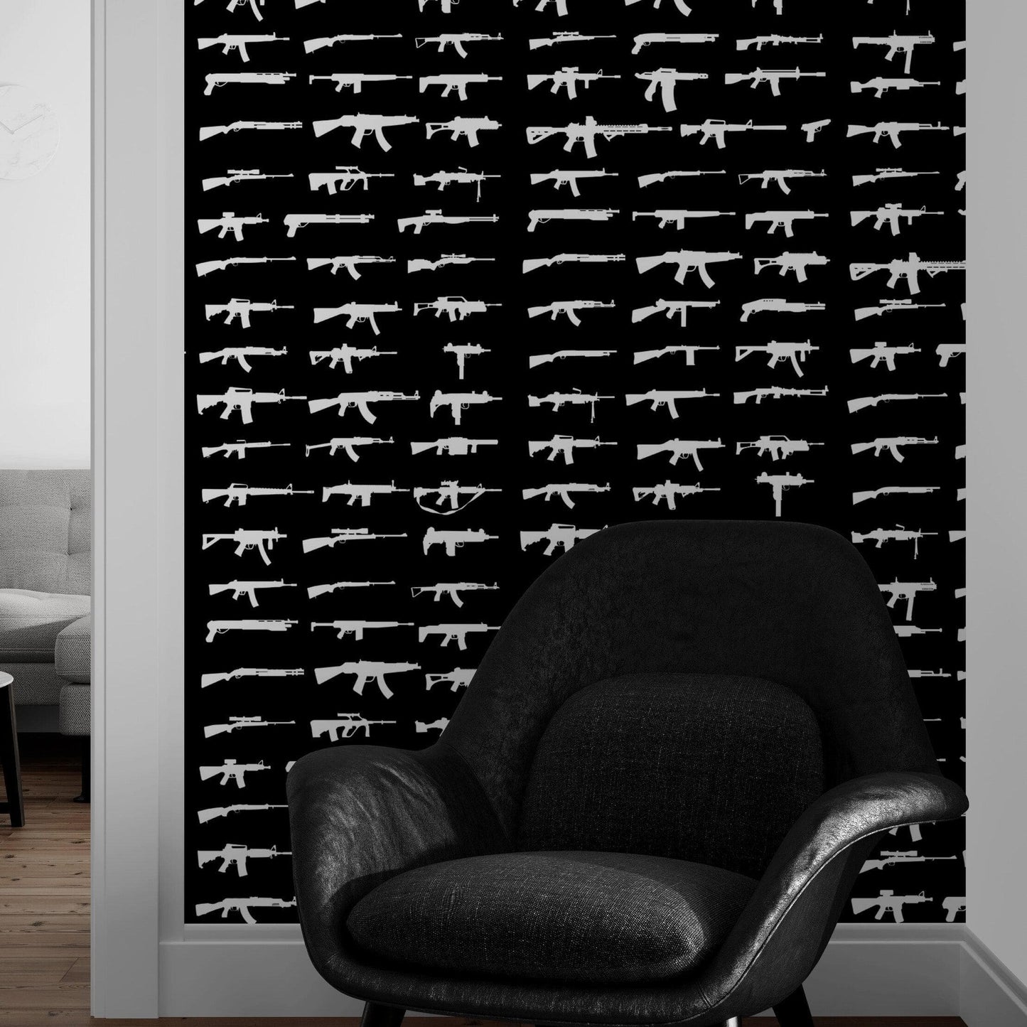 Gun Pattern Wall Mural. Urban Camo Wallpaper. #6860