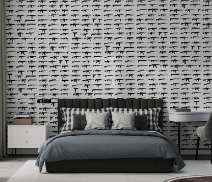 Gun Pattern Wall Mural. Urban Camo Wallpaper. #6860