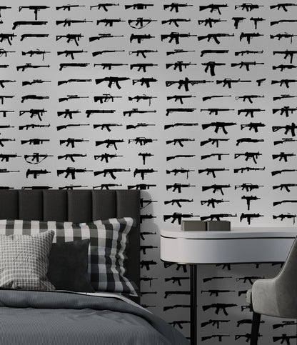 Gun Pattern Wall Mural. Urban Camo Wallpaper. #6860