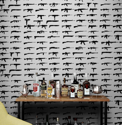 Gun Pattern Wall Mural. Urban Camo Wallpaper. #6860