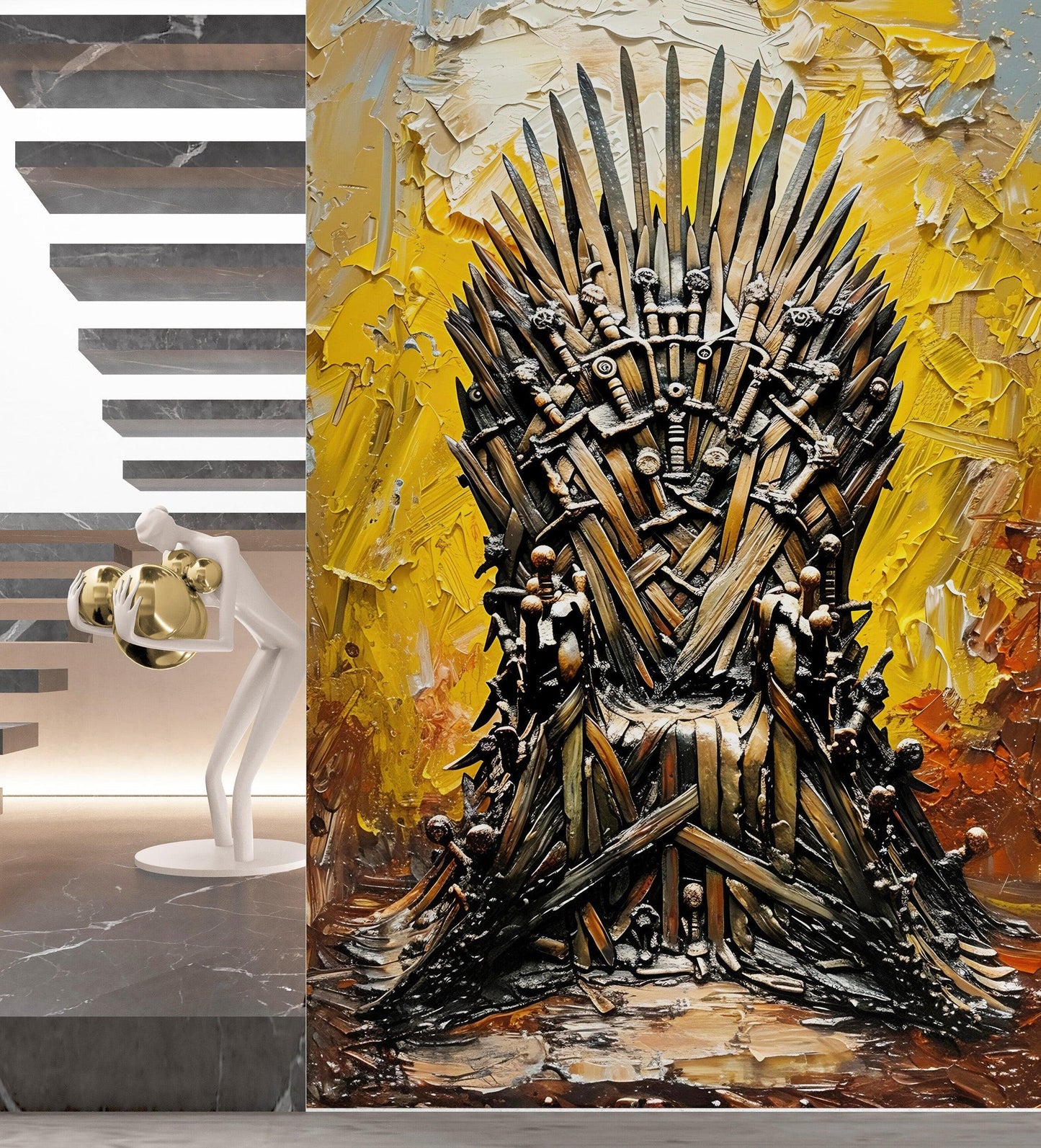 Game of Thrones-Inspired Throne of Swords Wallpaper Mural. #6865