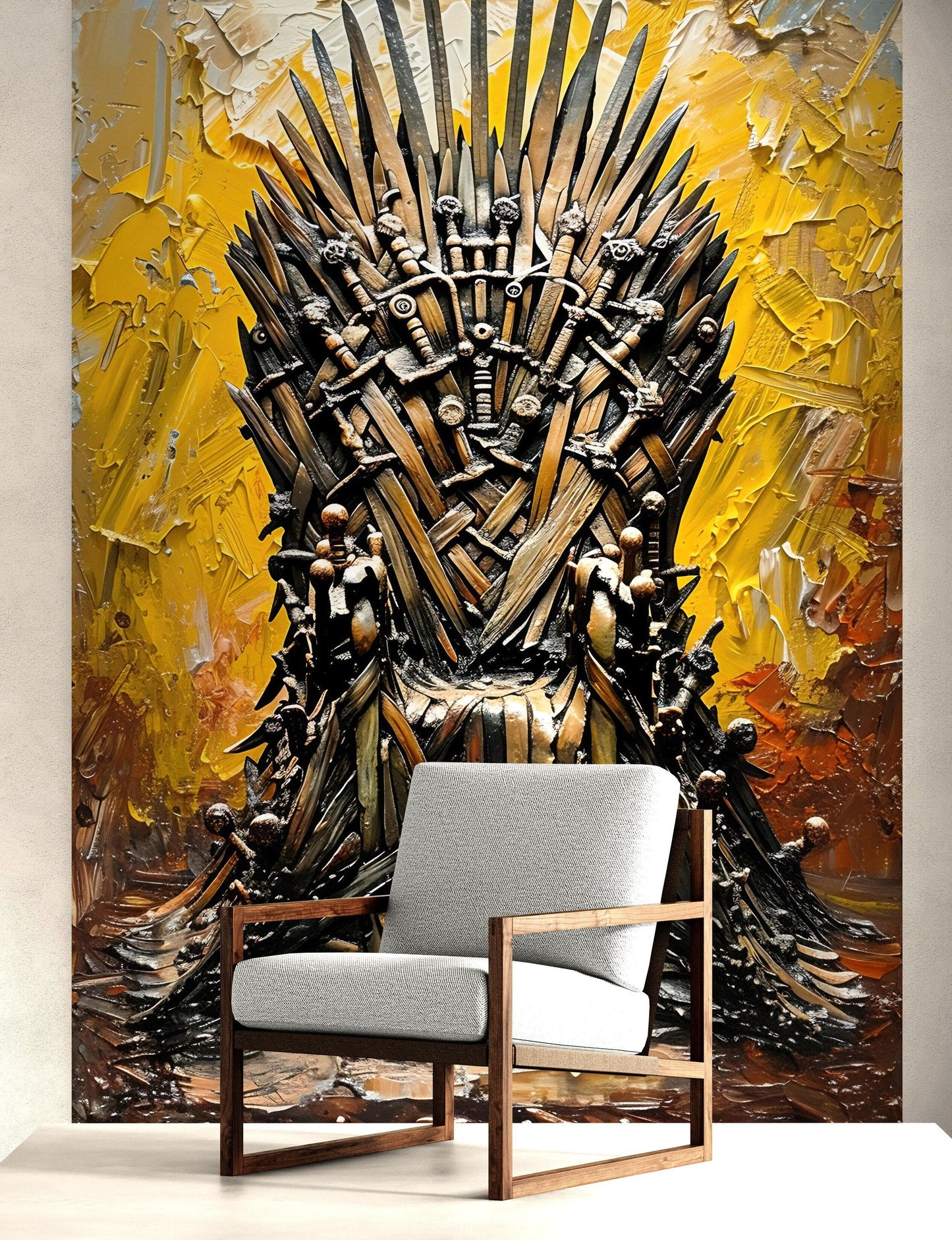 Game of Thrones-Inspired Throne of Swords Wallpaper Mural. #6865