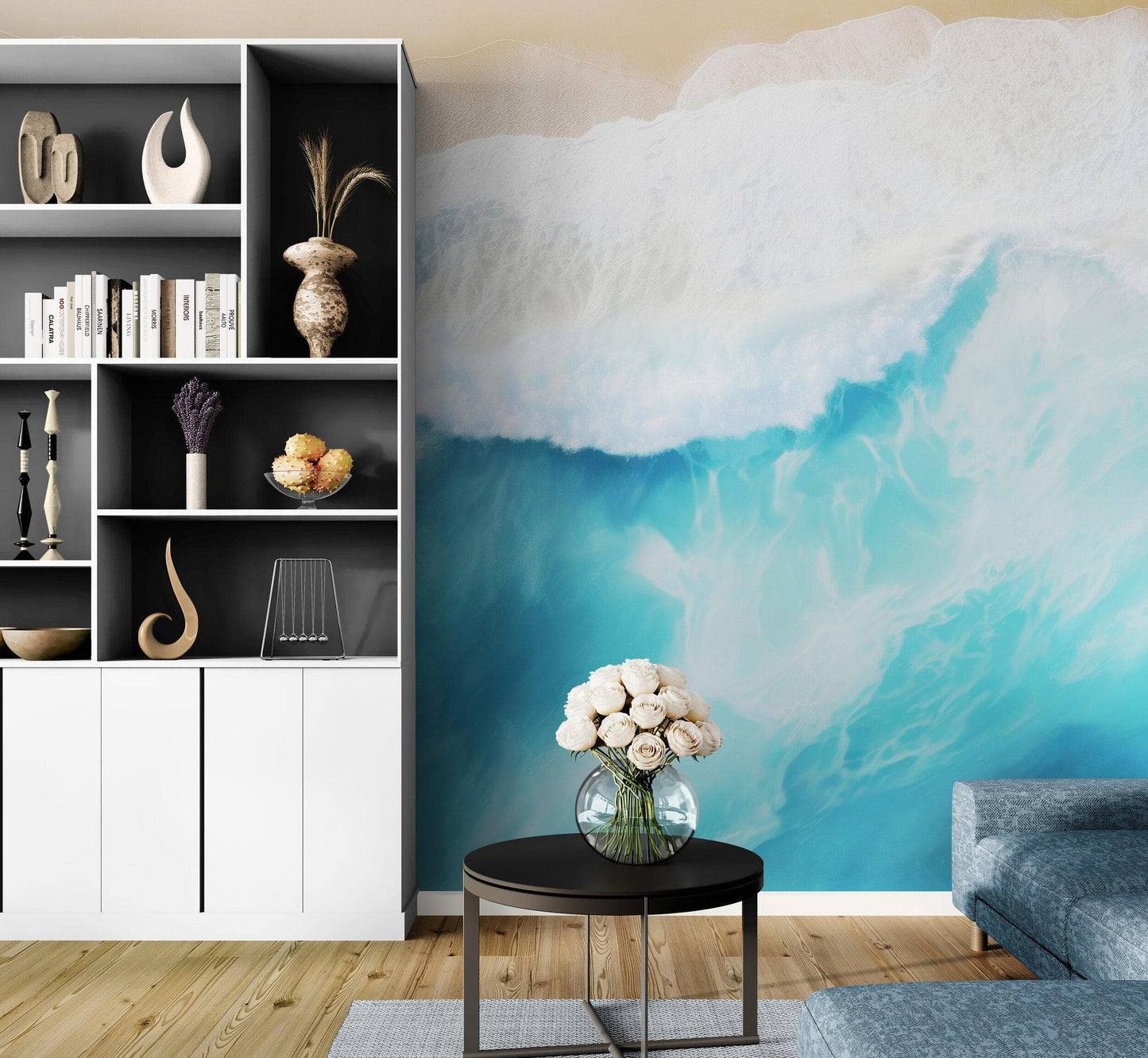 Blue Ocean Wave Wall Mural. #6869