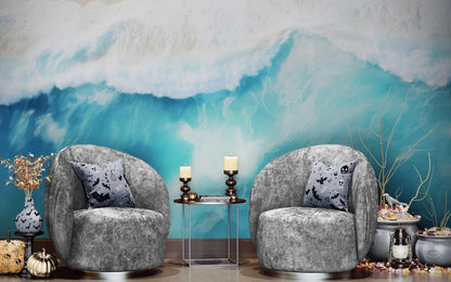 Blue Ocean Wave Wall Mural. #6869