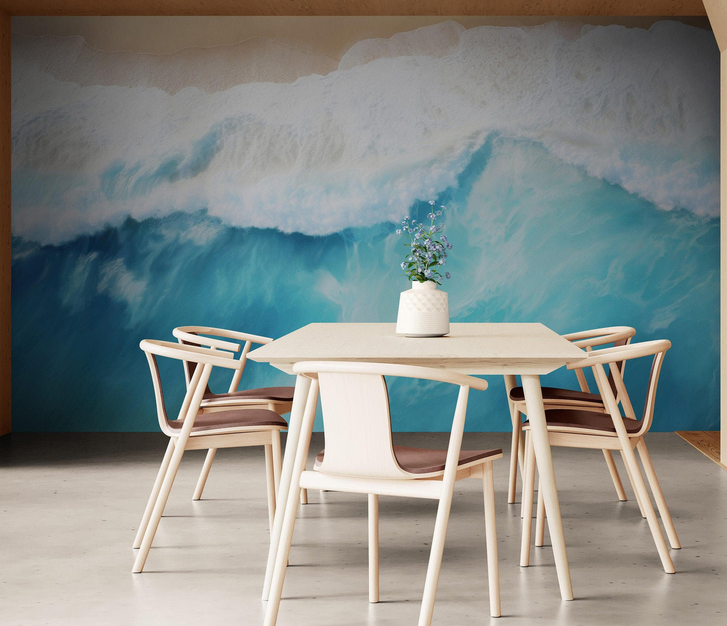 Blue Ocean Wave Wall Mural. #6869