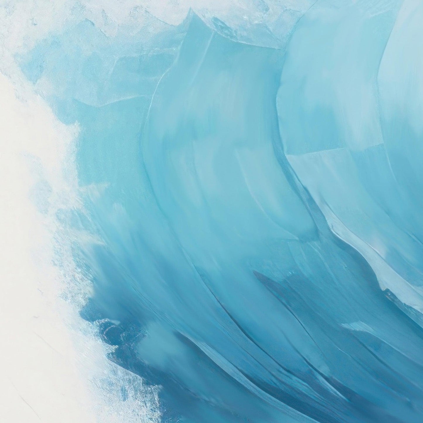 Artistic Painting of Blue Ocean Wave Wall Mural. #6870