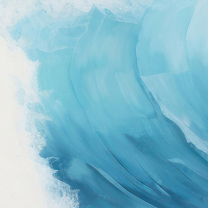 Artistic Painting of Blue Ocean Wave Wall Mural. #6870