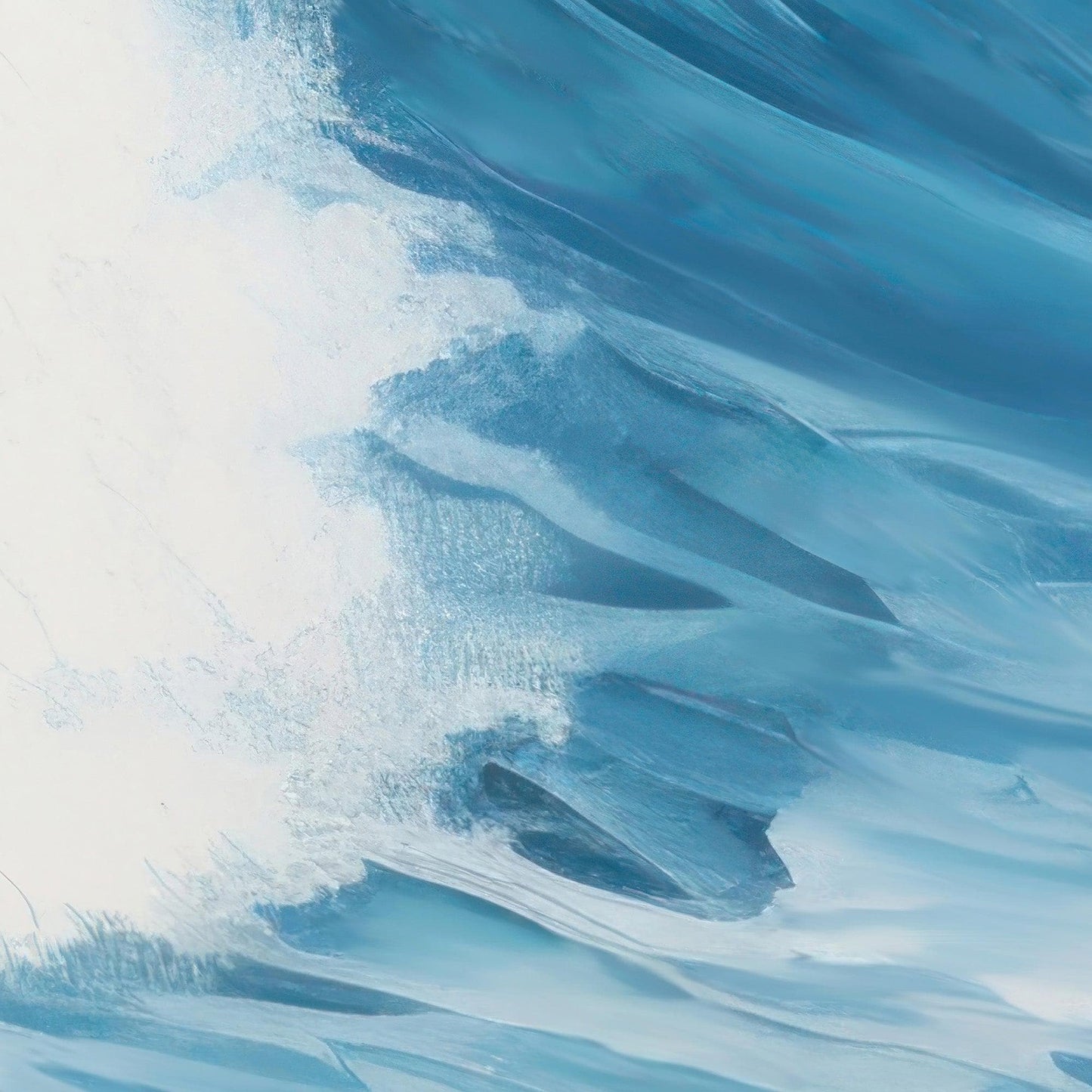 Artistic Painting of Blue Ocean Wave Wall Mural. #6870