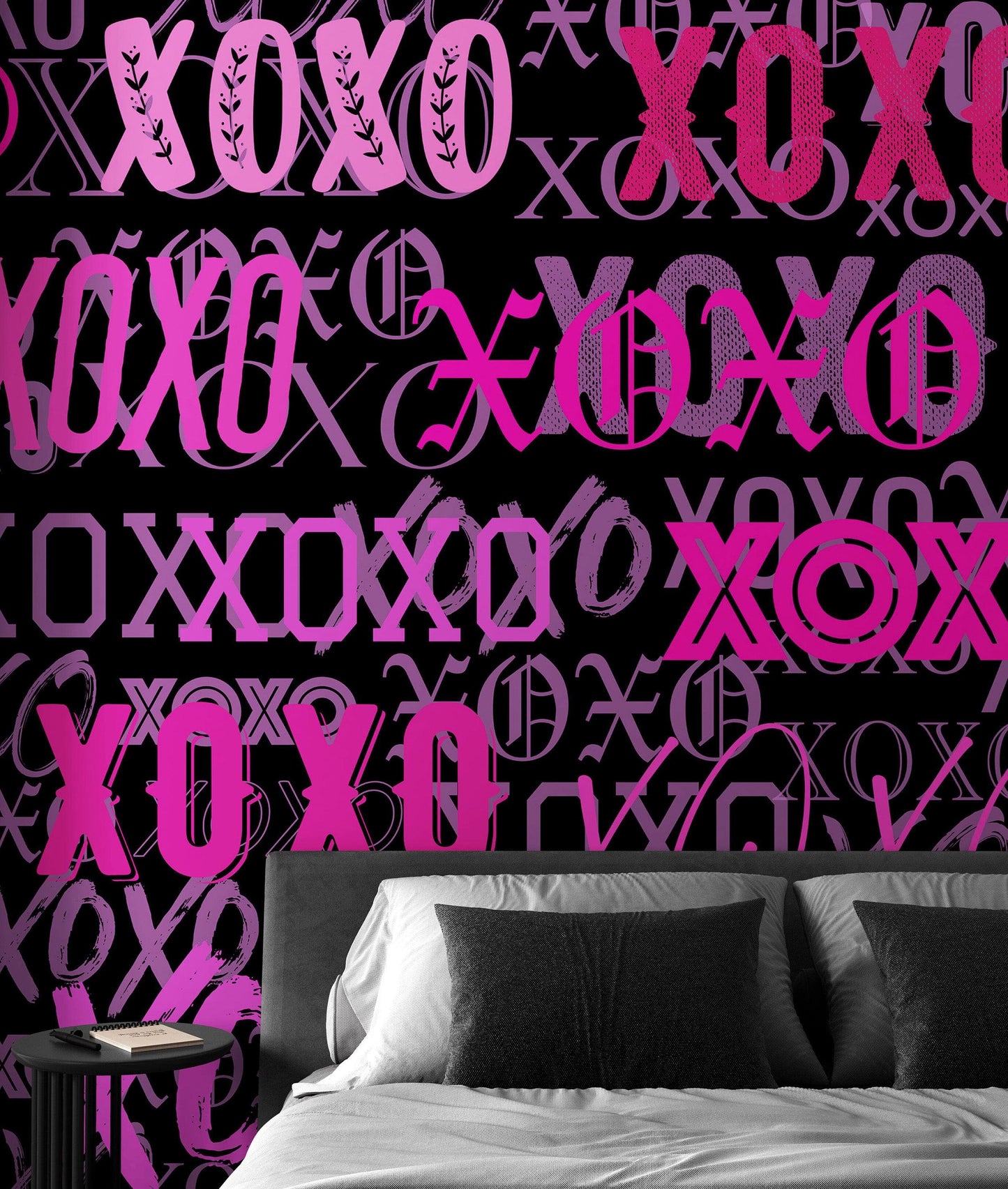 Pink XOXO Wallpaper Mural – Stylish Chic Glamour Girl’s Room Decor. #6899