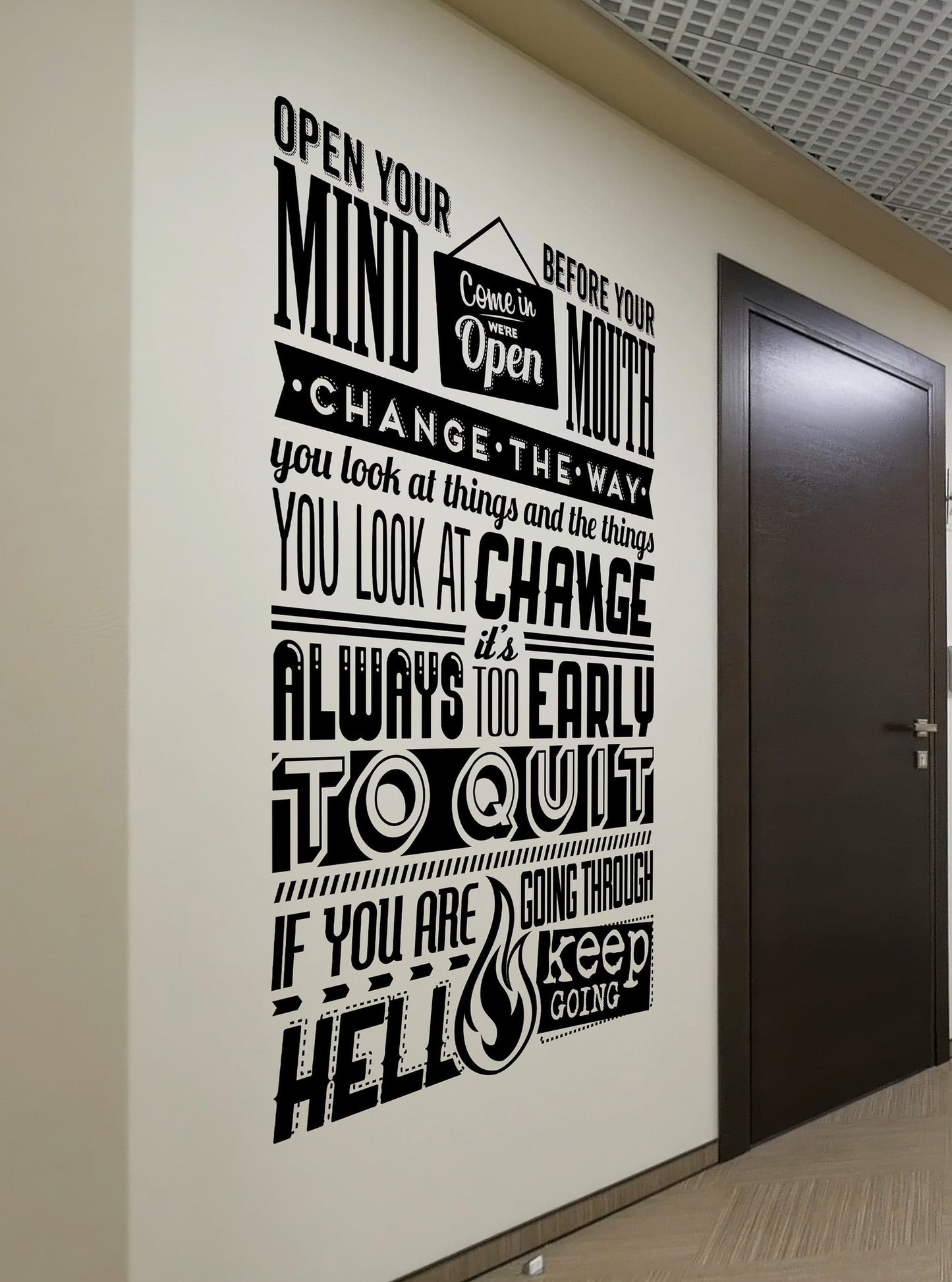 Motivational Quotes Wall Decal Sticker Set. Inspirational Success Quote. #6937