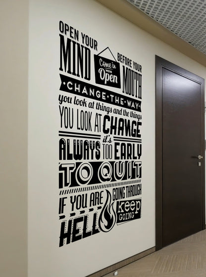 Motivational Quotes Wall Decal Sticker Set. Inspirational Success Quote. #6937