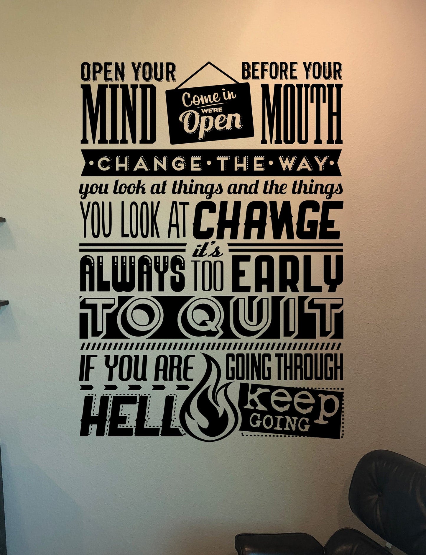 Motivational Quotes Wall Decal Sticker Set. Inspirational Success Quote. #6937