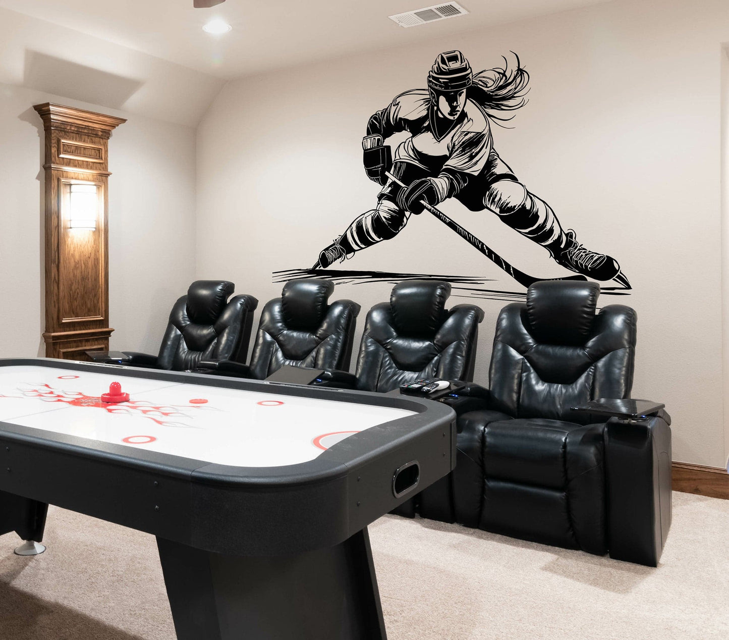 Female Hockey Player Wall Decal. #6957