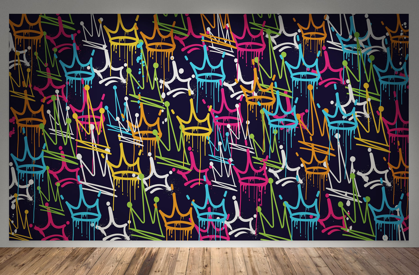 King's Crown Graffiti Wallpaper Mural. #6969