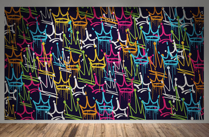 King's Crown Graffiti Wallpaper Mural. #6969