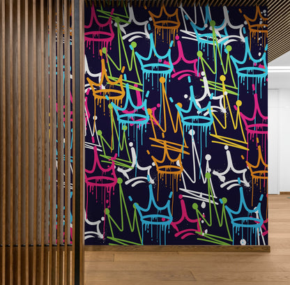 King's Crown Graffiti Wallpaper Mural. #6969