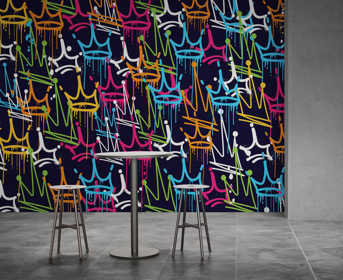 King's Crown Graffiti Wallpaper Mural. #6969