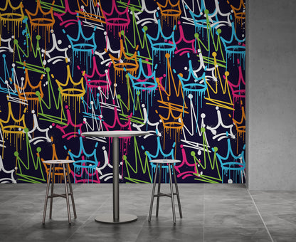 King's Crown Graffiti Wallpaper Mural. #6969