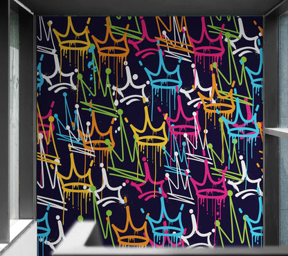 King's Crown Graffiti Wallpaper Mural. #6969
