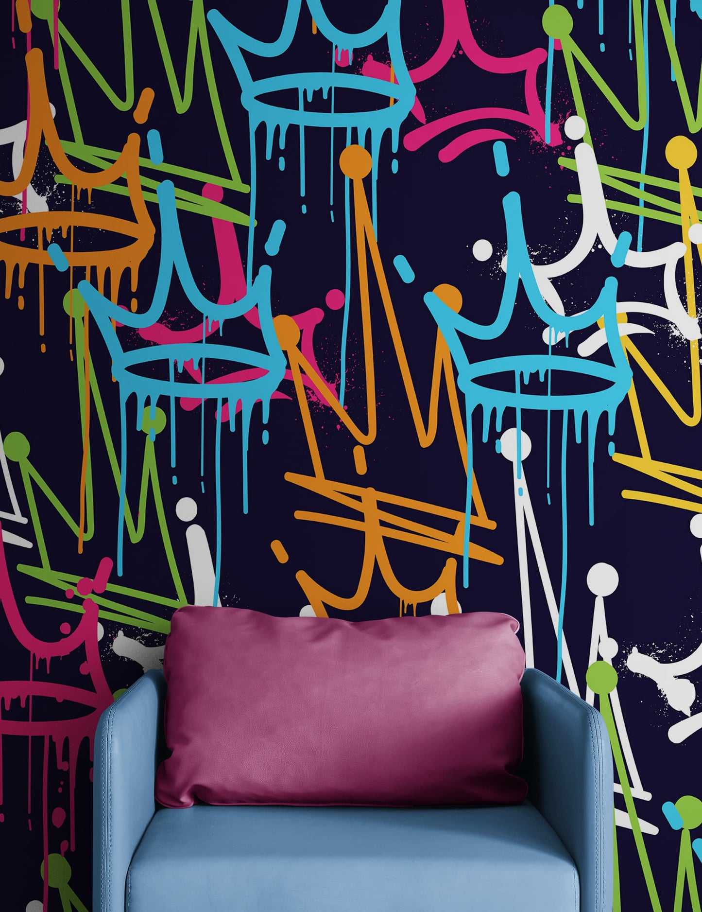 King's Crown Graffiti Wallpaper Mural. #6969