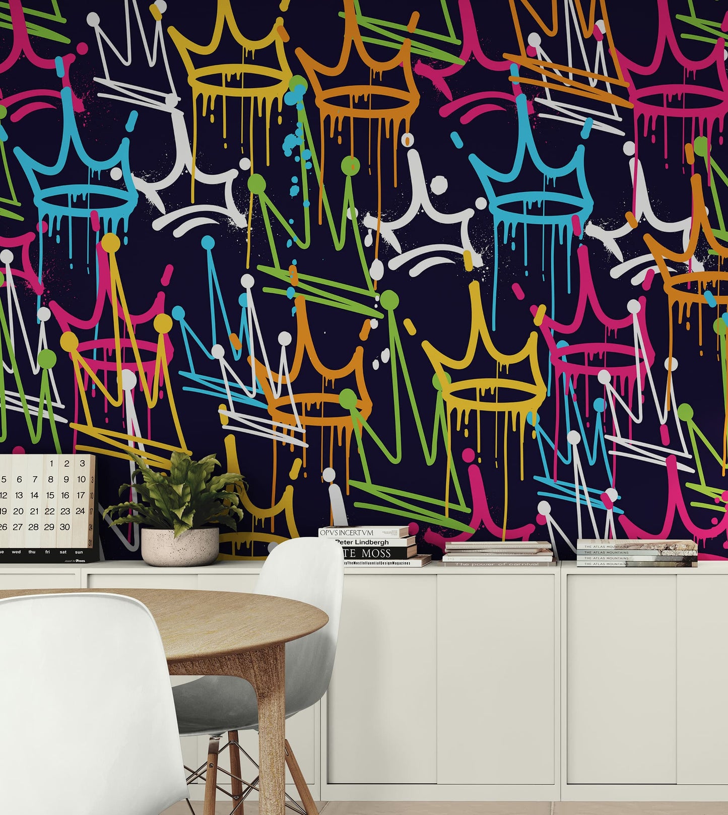 King's Crown Graffiti Wallpaper Mural. #6969