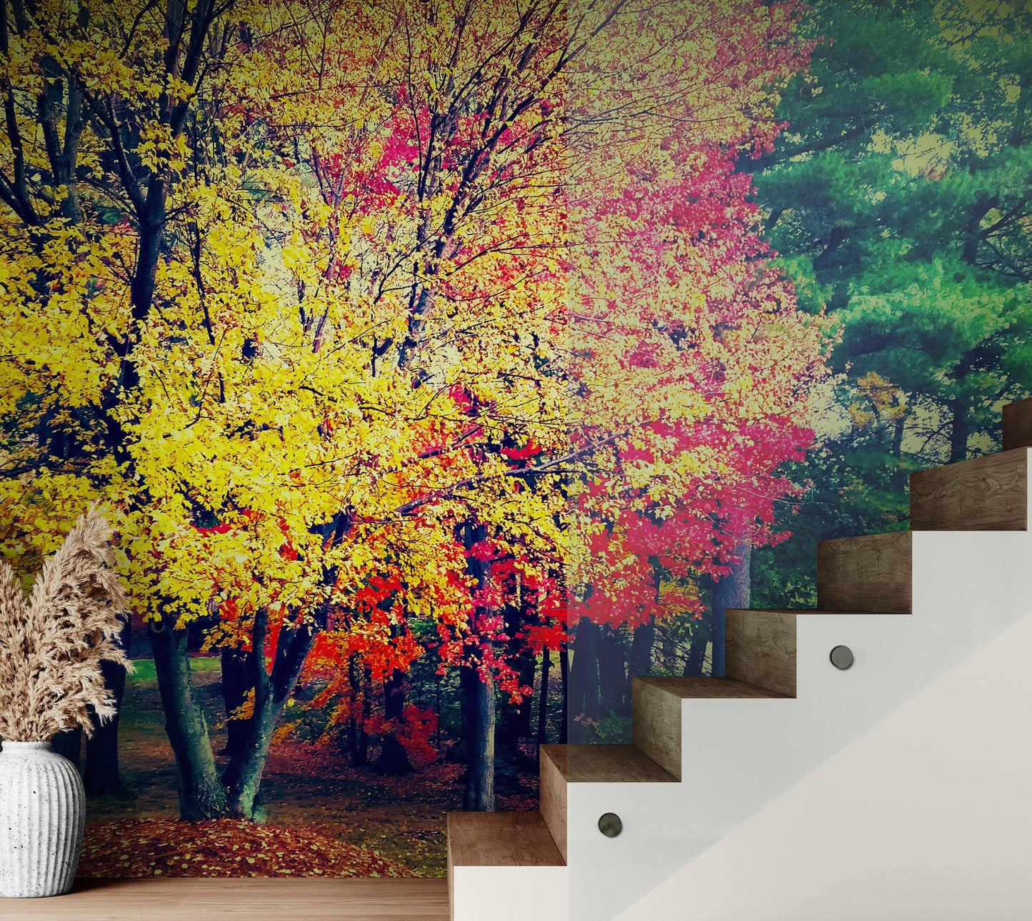 Colorful Autumn Trees Wallpaper Mural. #6981