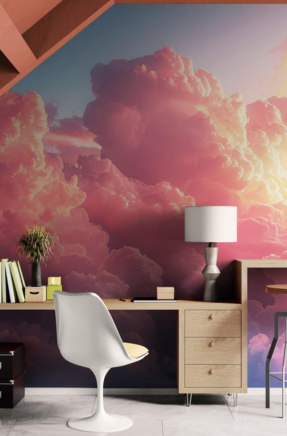 Pink Clouds Wallpaper Mural. #6983