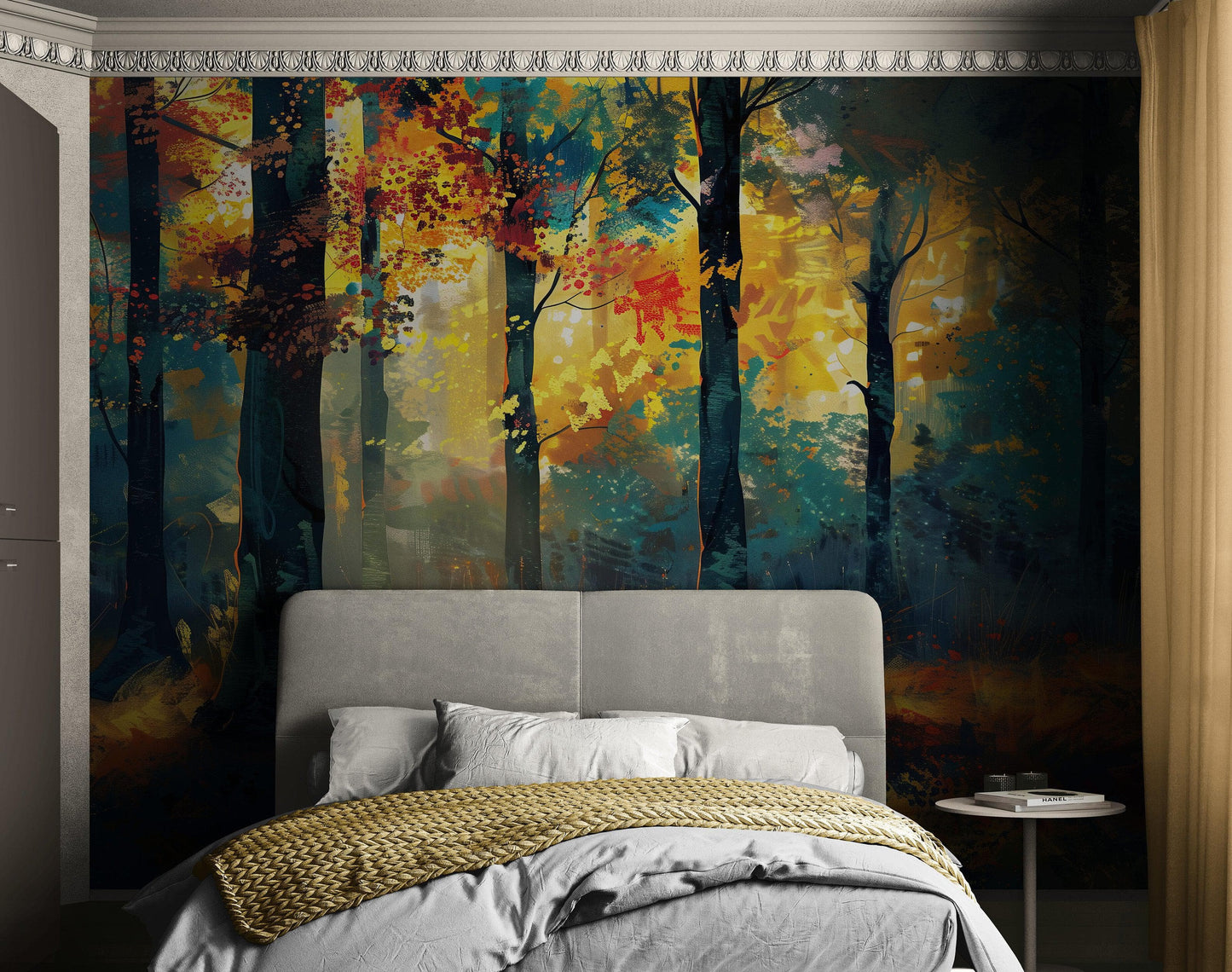 Colorful Forest Painting Wallpaper Mural. #6991