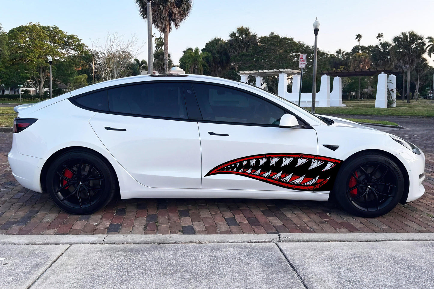 Flying Tiger Shark Military Bomber Design Decal. Jaws Decal. #6992