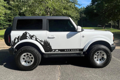 Ford Bronco Off Road Graphic Decal Sticker. Mountain Forest Overland Design. #6998