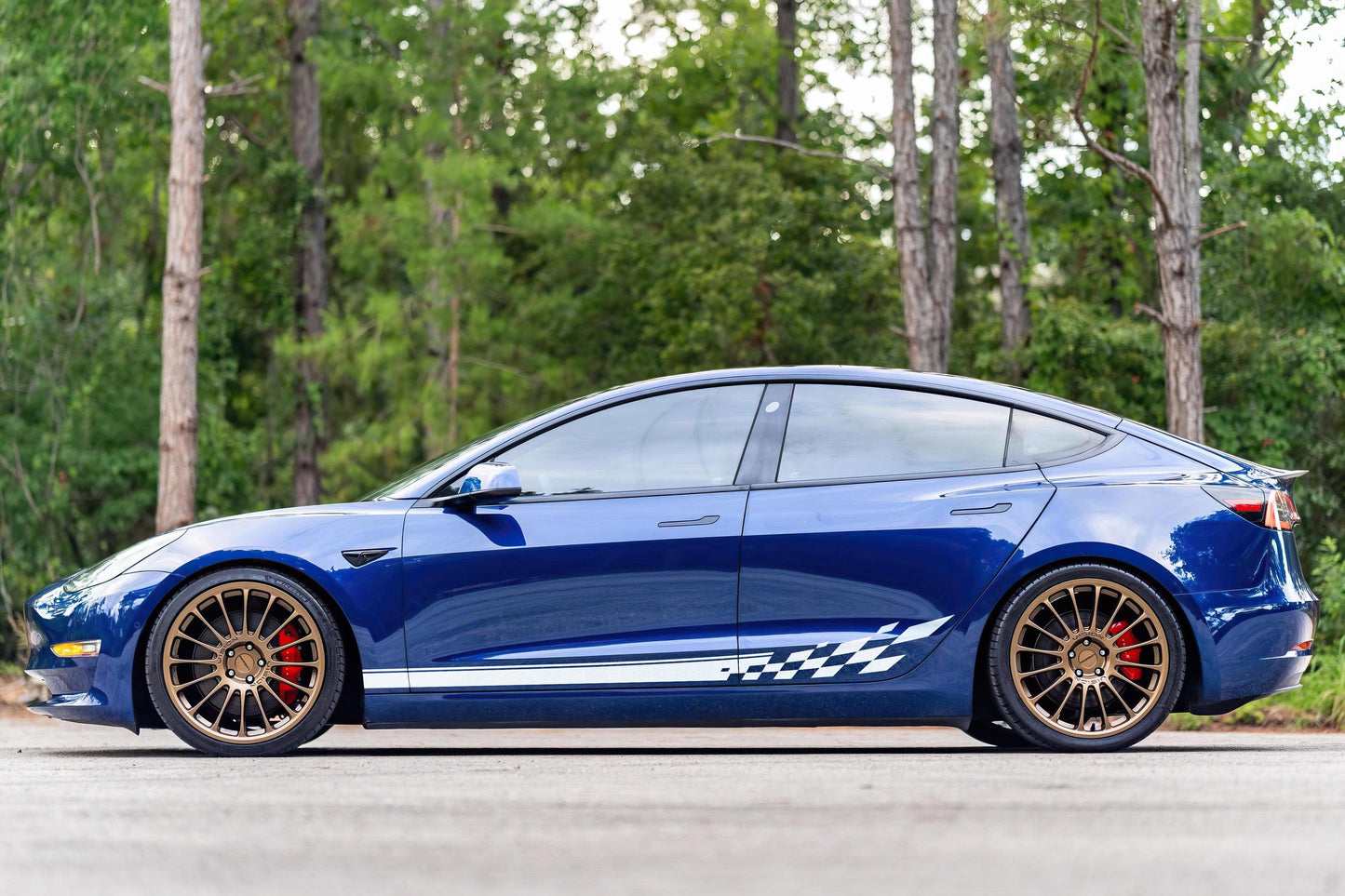 Checker Flag Car Decal Sticker. Racing Stripes Graphic Sticker. #6999