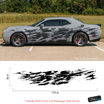 Splash Decal, Grunge Scratch Marks Decal Sticker for Challenger, Charger. #7102