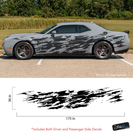 Splash Decal, Grunge Scratch Marks Decal Sticker for Challenger, Charger. #7102