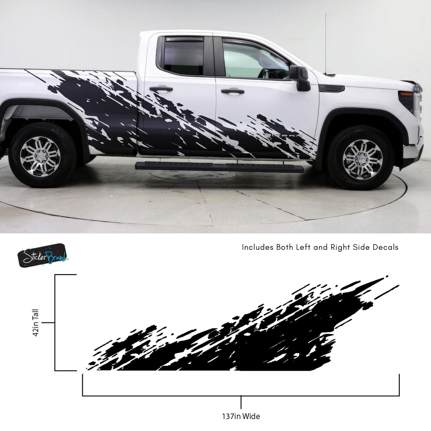 Truck Mud Splash Graphic Sticker. Silverado / GMC Sierra. #6898