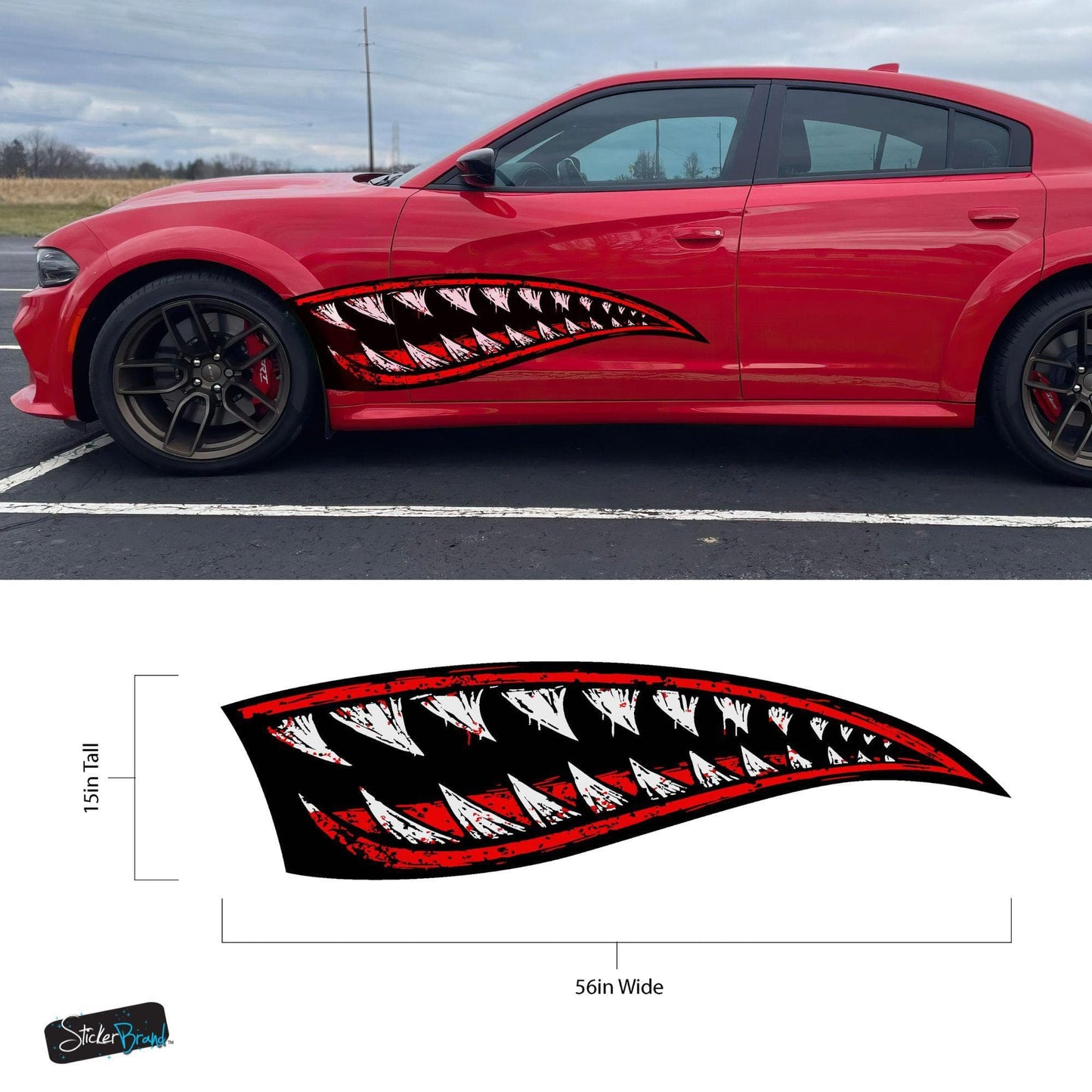 Flying Tiger Shark Military Bomber Design Decal. Jaws Decal. #6992