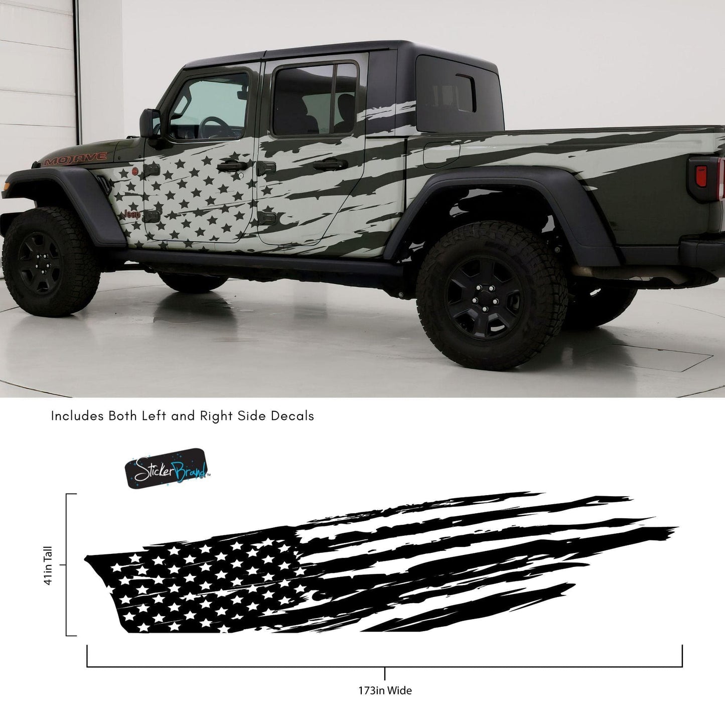 USA Flag Truck Decal Sticker. #6845